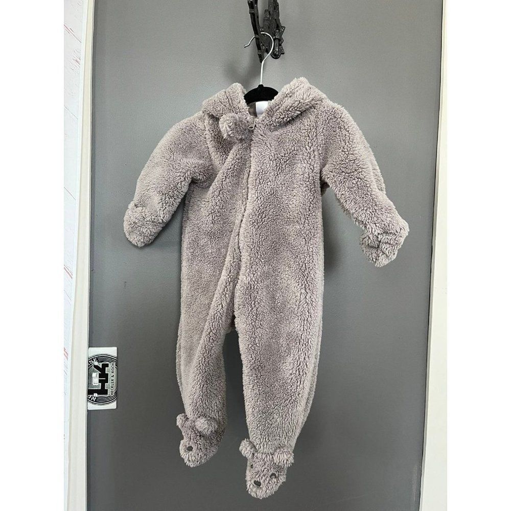 Baby carters size 6 month 6m light brown gray bear bunting coat jacket